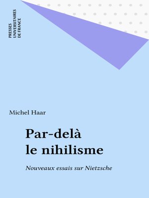 cover image of Par-delà le nihilisme